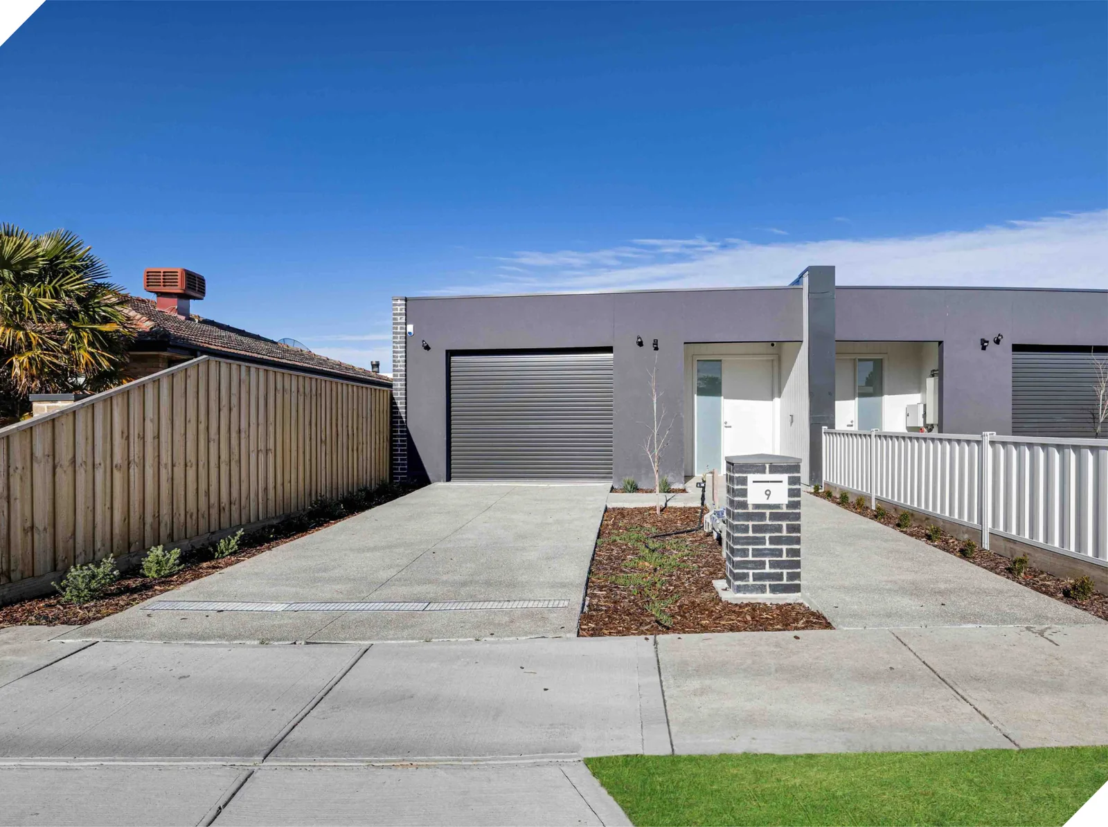 Front of the two matching SDA homes in Reservoir