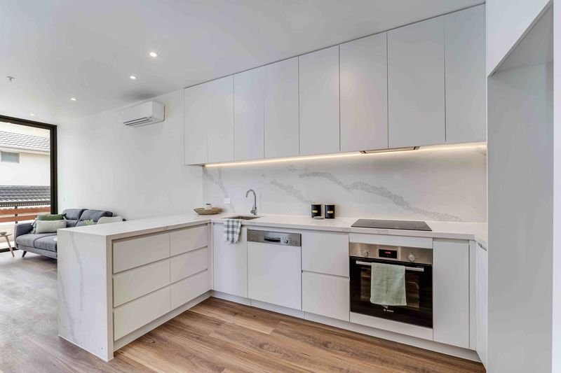 Modern kitchen with built-in appliances